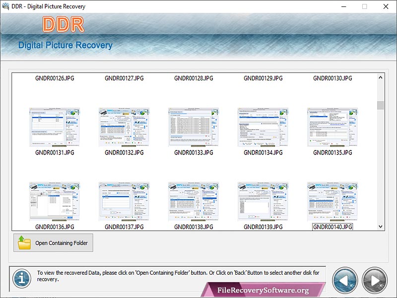 Screenshot of Photos Recovery Software